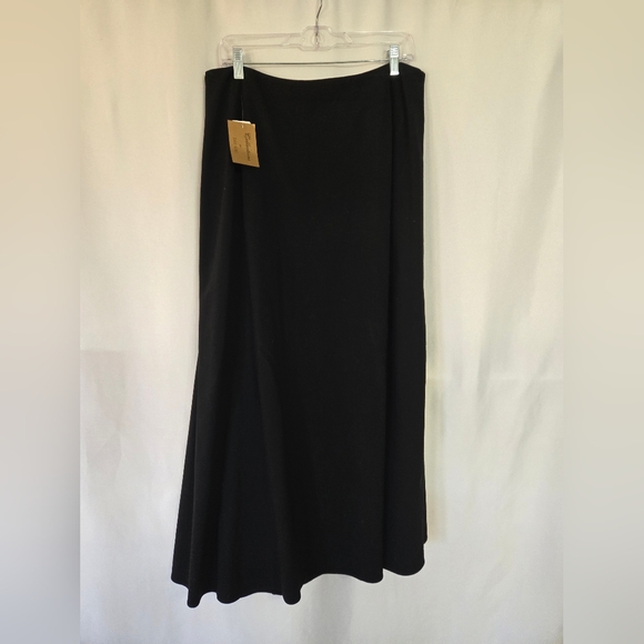 Tall Girl Box Pleat Long New Black Holiday Full NWT Skirt Plus Size 18 - Picture 3 of 8